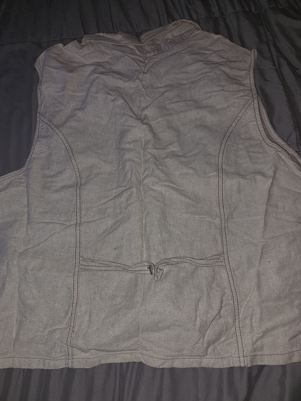 Bobbie Brooks Tan Sleeveless Button-Down Vest with Embroidered Collar - Picture 6 of 6